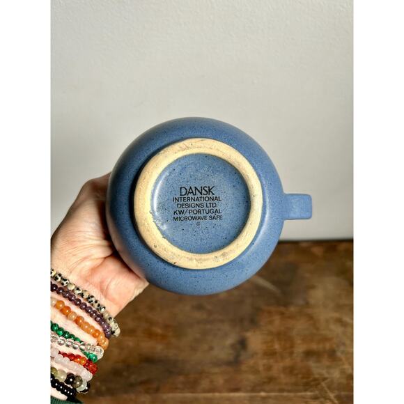 Vintage Dansk Mesa Petite Pitcher | Dansk Blue Ceramic Creamer, Made in Portugal - Picture 6 of 6